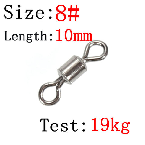 50pcs Fishing Swivels Rolling Connector High Quality 8 Word  Solid Ring Fish Tool Link Fishing Button Sea Fishing Hook Connector