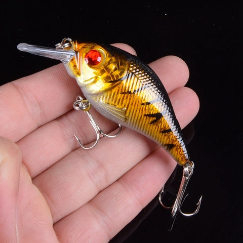1pcs 7.5cm 10.2g Hard VIB Lures Fishing Minnow Bait Treble Hooks Sinking Crankbait Wobblers Fishing Tackle 3D Eyes