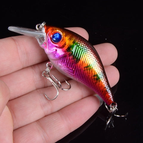 1pcs 7.5cm 10.2g Hard VIB Lures Fishing Minnow Bait Treble Hooks Sinking Crankbait Wobblers Fishing Tackle 3D Eyes