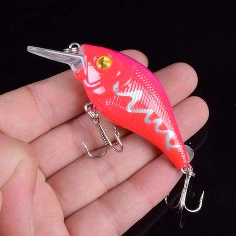1pcs 7.5cm 10.2g Hard VIB Lures Fishing Minnow Bait Treble Hooks Sinking Crankbait Wobblers Fishing Tackle 3D Eyes
