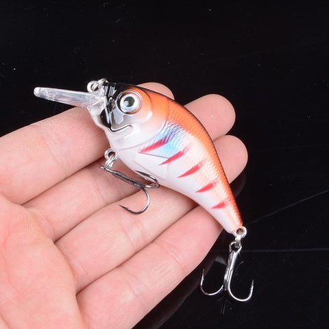 1pcs 7.5cm 10.2g Hard VIB Lures Fishing Minnow Bait Treble Hooks Sinking Crankbait Wobblers Fishing Tackle 3D Eyes