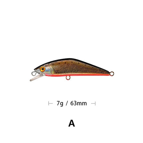 Mises 6.3cm 5.3g Fishing Lure Sinking Wobbler Bionic Bait Minnow Lure 3D Eyes Artificial Bait Plastic Hard Bait Small Realistic
