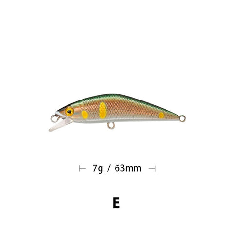 Mises 6.3cm 5.3g Fishing Lure Sinking Wobbler Bionic Bait Minnow Lure 3D Eyes Artificial Bait Plastic Hard Bait Small Realistic