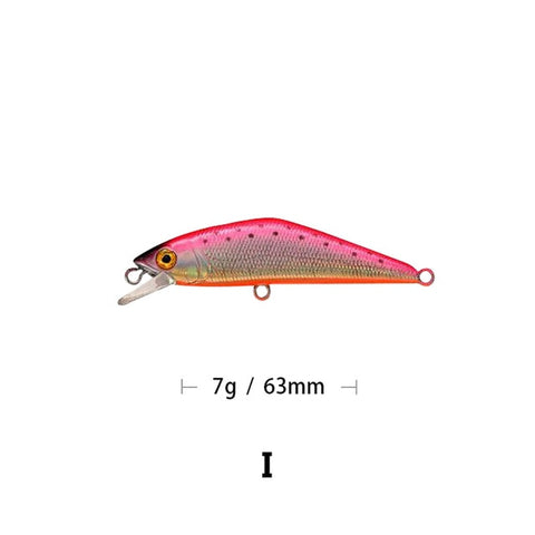 Mises 6.3cm 5.3g Fishing Lure Sinking Wobbler Bionic Bait Minnow Lure 3D Eyes Artificial Bait Plastic Hard Bait Small Realistic
