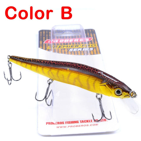 PROBEROS Minnow Fishing Lures Wobbler Crankbaits ABS Artificial Hard Baits For Bass Fishing Tackle With Hooks 3D Printing Pesca