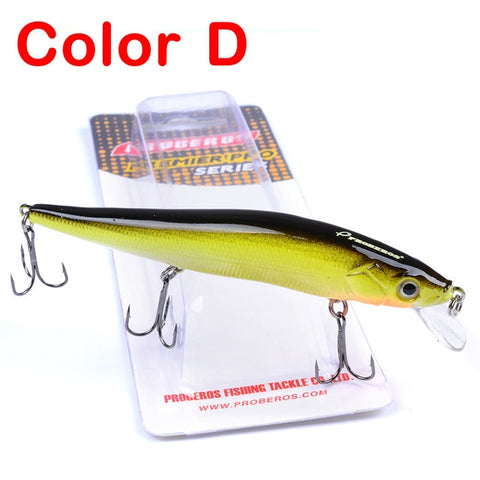 PROBEROS Minnow Fishing Lures Wobbler Crankbaits ABS Artificial Hard Baits For Bass Fishing Tackle With Hooks 3D Printing Pesca