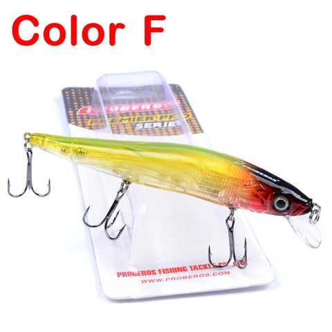 PROBEROS Minnow Fishing Lures Wobbler Crankbaits ABS Artificial Hard Baits For Bass Fishing Tackle With Hooks 3D Printing Pesca