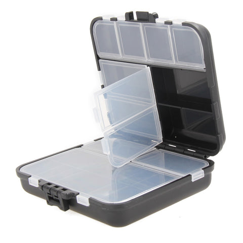 26 Grids Fly Fishing Box Plastic Storage Case Lure Spoon Hook Bait Tackle Connector Pesca Waterproof Fishing Tackle Boxes Black