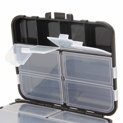 26 Grids Fly Fishing Box Plastic Storage Case Lure Spoon Hook Bait Tackle Connector Pesca Waterproof Fishing Tackle Boxes Black