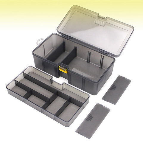 Double Layers Thickened Size Plastic Lure Fishing Box for Fishing Bait Tools Accessories Fishing Tackle Storage Box 21x12x6.5cm
