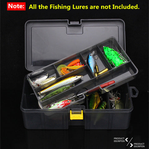 Double Layers Thickened Size Plastic Lure Fishing Box for Fishing Bait Tools Accessories Fishing Tackle Storage Box 21x12x6.5cm
