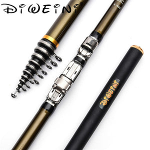 New 2.7m 3.6M 4.5M 5.4M 6.3M Army Green Rock Fishing Rod Stream Hand toughness Carbon Fiber Spinning Telescopic Fishing Rods