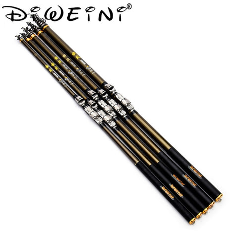 New 2.7m 3.6M 4.5M 5.4M 6.3M Army Green Rock Fishing Rod Stream Hand toughness Carbon Fiber Spinning Telescopic Fishing Rods
