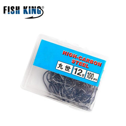 FISH KING Size7#-14# 100PCS/Lot Size 15#-18# 50PCS/Lot Barbed Hooks Jig Head Carp Fishing Hook Fishing Tool Accessories