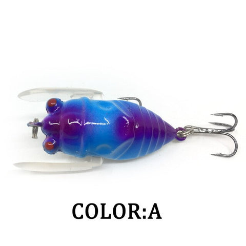 1pcs Cicada 6.4g 4cm Perch Insects Lure Baits Fishing Lure Treble Barb Hook Tackle Artificial Bait Fishing Accessories
