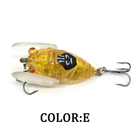 1pcs Cicada 6.4g 4cm Perch Insects Lure Baits Fishing Lure Treble Barb Hook Tackle Artificial Bait Fishing Accessories