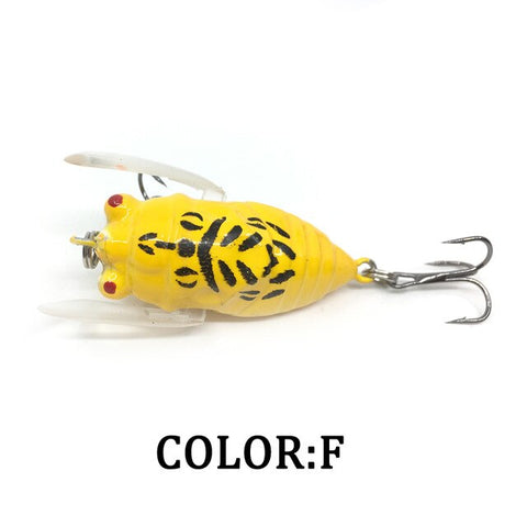1pcs Cicada 6.4g 4cm Perch Insects Lure Baits Fishing Lure Treble Barb Hook Tackle Artificial Bait Fishing Accessories