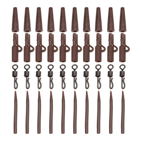 New Feeder Fishing 40pc Carp Fishing & Tackle Fishing Tools Lead Clips Quick Change Swivels Anti Tangle Fishing Tools Kit