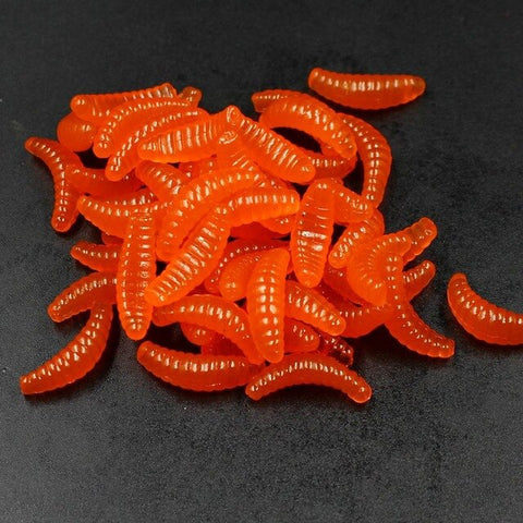 20pcs/lot Soft Fishing Lure 2cm 0.3g maggot Grub Soft Lure Silicone Bait Smell Worms Peche carp Fishing Tackle