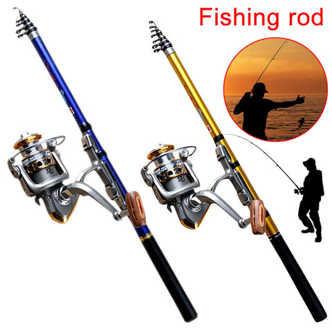 Portable Sea Fishing Rod Pole Carbon Fiber 1.8/2.1/2.4/2.7/3.0m Telescopic Spinning Reel Fish Tackle YS-BUY