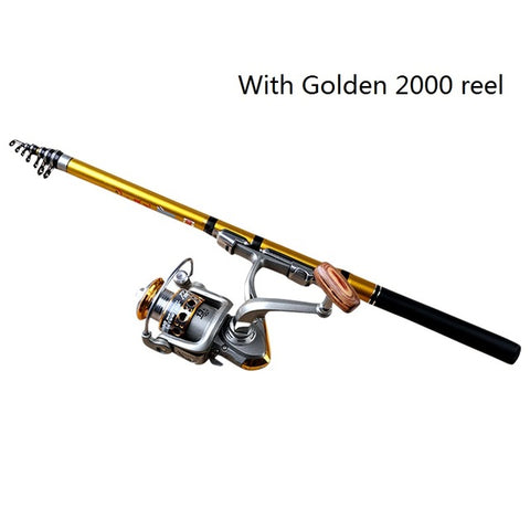 Portable Sea Fishing Rod Pole Carbon Fiber 1.8/2.1/2.4/2.7/3.0m Telescopic Spinning Reel Fish Tackle YS-BUY