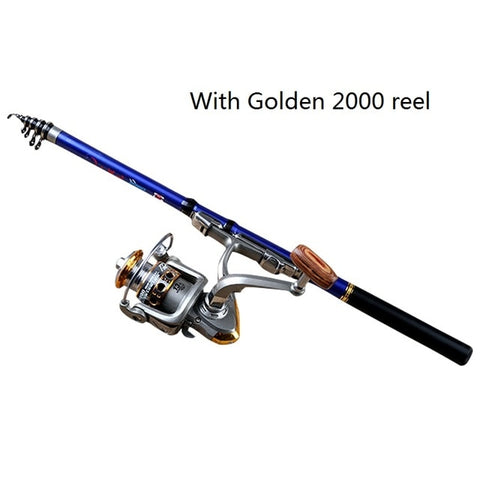 Portable Sea Fishing Rod Pole Carbon Fiber 1.8/2.1/2.4/2.7/3.0m Telescopic Spinning Reel Fish Tackle YS-BUY