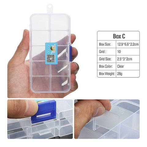 DONQL Lure Box for Fishing Baits Hooks Transparent Plastic Storage Box Carp Fishing Tackle Accessories Compartment Box