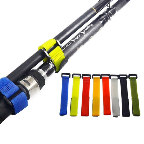 Fulljion 1pc Fishing Accessories Reusable Fishing Rod Tie Holder Strap Suspenders Hook Loop Cord Belt Fishing Tackle Tools Pesca